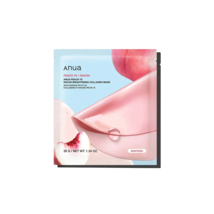 Anua, Peach 70, Collagen, Brightening, Sheet Mask, For Face, 38 g